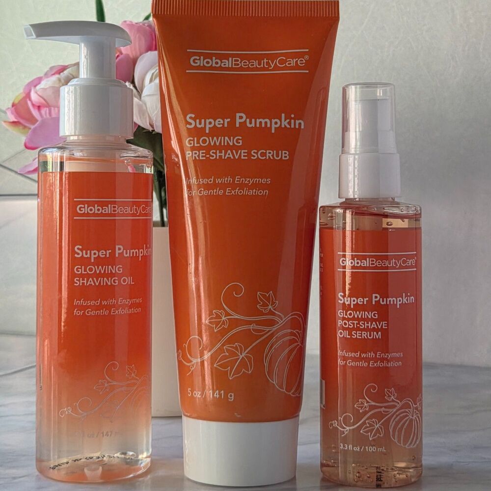 Global Beauty Care Super Pumpkin 3-Piece Glowing Shave Set